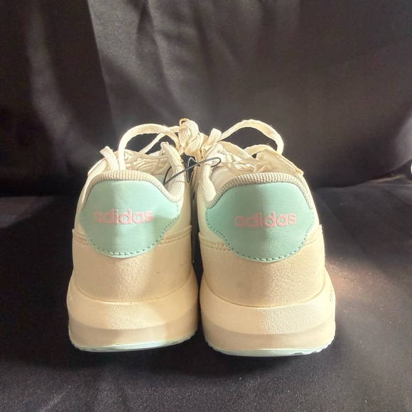 Adidas Women's Cream Sneakers with Holographic Stripes - Picture 3 of 6